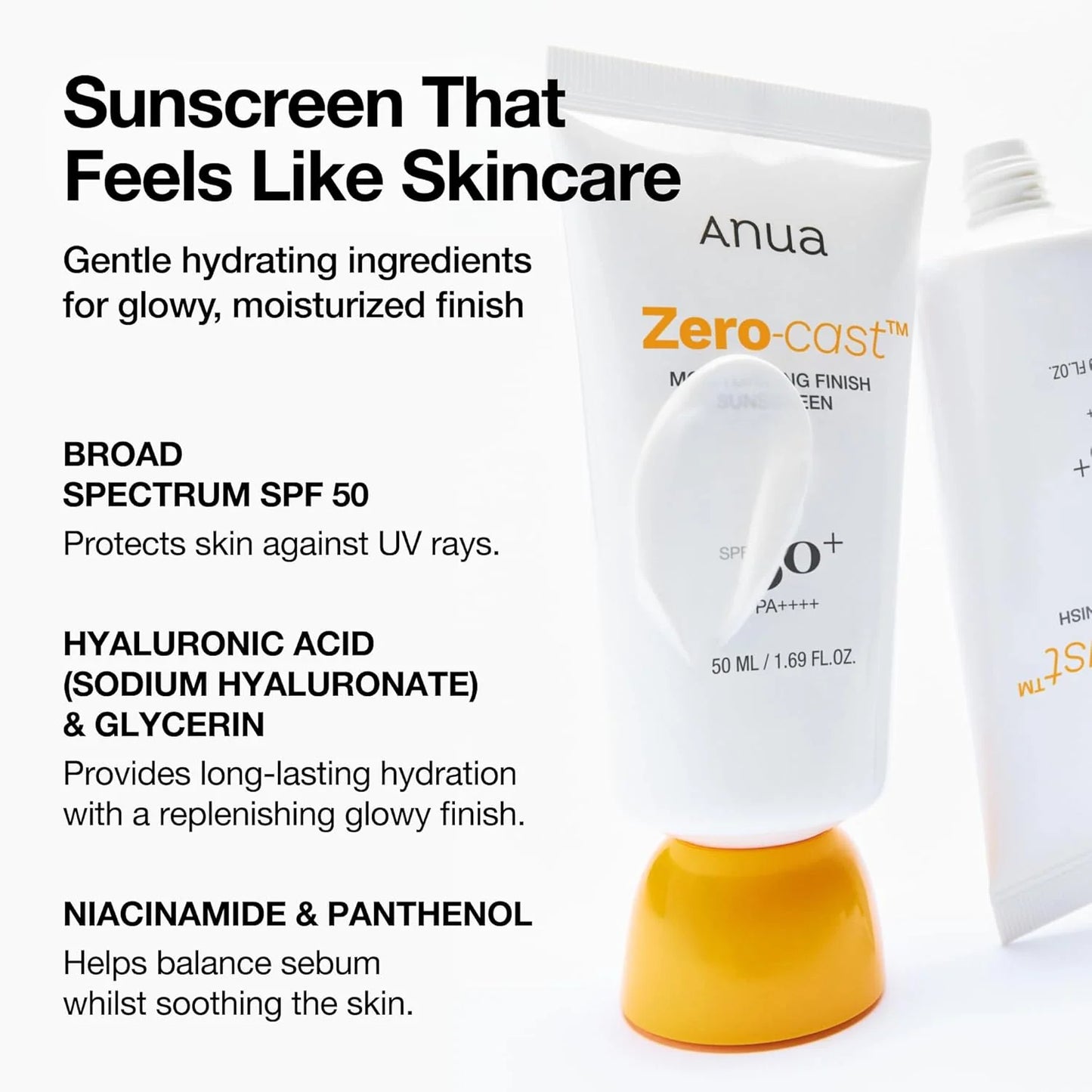 Anua Zero Cast Sunscreen SPF 50 with Hydrating Finish - 50ml